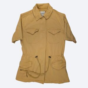 Liverpool Los Angeles Cargo Utility Jacket Mustard Drawstring Waist Size XS